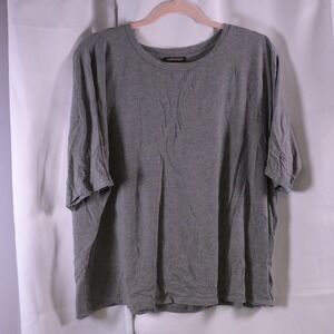 Eileen Fisher Gray Tencel Stretch Crop Tee Women's‎ Large